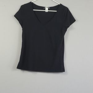 Black Vneck Tshirt By Basic Size M